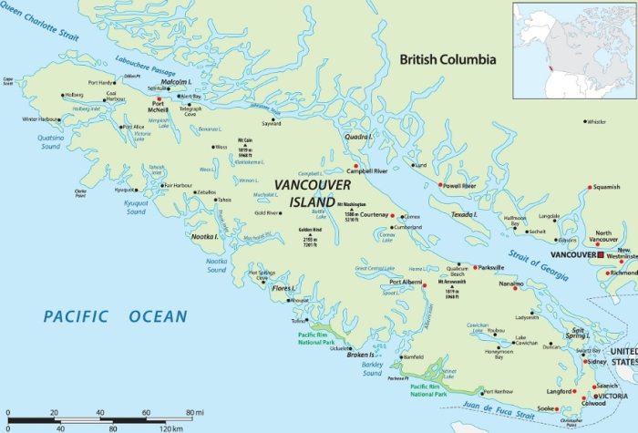 Vancouver Island attractions map